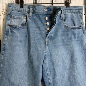 Old Navy Mid Rise Slouchy Straight Leg Jeans Size 8 Tall Button Fly Grunge Boho